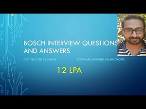 Bosch Interview Questions and Answers(Embedded)|| Bosch interview experience #bosch