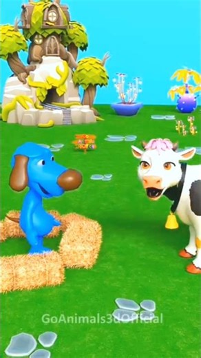 A blue dog feeds a cow 🐄🤩 #Shorts​ #Funny​ #Comedy​ #ScaryTeacher3D​
