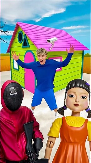 SQUID GAME HOUSE vs GUARDS 🏠🦑🥷