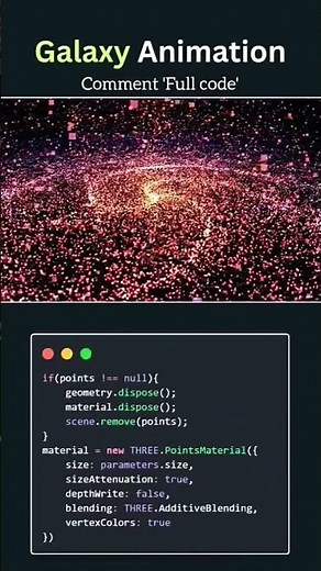 3D Galaxy Animation with Three.js! (HTML, CSS & JavaScript Tutorial) #qyraxis #fyp #stem #coding