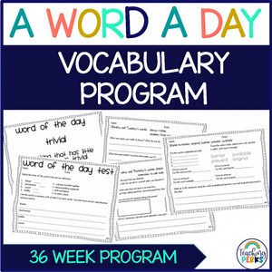 Word of the Day Vocabulary Activities 1st, 2nd, & 3rd Grade Vocabulary Practice