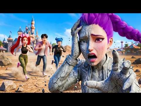 OMG!😱RUMI TURNS TO STONE?! A terrifying escape from the amusement park! | Kpop Demon Hunter