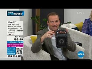 GPX Portable Indoor/Outdoor Projector Bundle w/120" Scre...