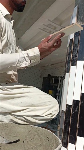 The art of perfect column tiling #shorts #tilemasterworks