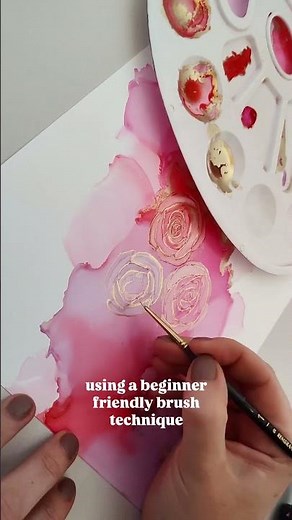 Alcohol Ink Roses for beginners 🌹 free tutorial (link via bio)