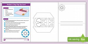 Mother's Day Pop-Up Card Instructions and Template