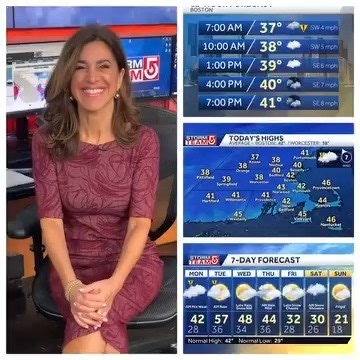 MONDAY AM weather update ⤵️ Active week ahead. Areas of light snow and rain end mid morning with highs around 40° and mostly cloudy skies. Temps rise with rain 🌧️ moving in tonight- and quickly with emerging sun tomorrow and highs in the 50°s #WCVB | Cindy Fitzgibbon WCVB