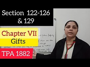 Section 122-126 and 129|| Transfer of Property Act, 1882|| #giftsintransferofpropertyact #tpa1882