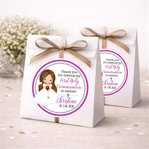 First Holy Communion Stickers: Personalized Party Favor Labels - Etsy