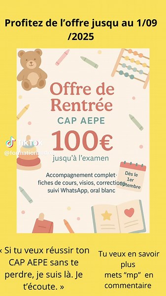 Accompagnement pour réussir ton CAP AEPE en candidate libre