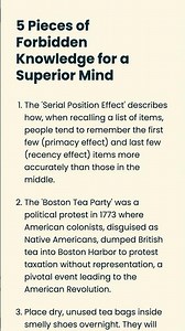 5 Pieces of Forbidden Knowledge for a Superior Mind\n\n1. The 'Serial Po...