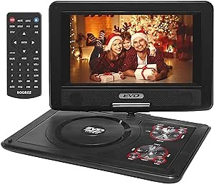 11.5" Portable DVD Player for Car and Kids with 9.5" Swivel Screen, Dual Speakers, Supports Headphones/SD Card/USB/CD/DVD/Sync TV,Black
