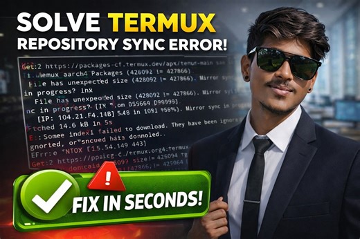Termux showing “File has unexpected size” or Repository sync failed...