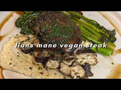 🥩 BEST VEGAN STEAK RECIPE | lions mane mushrooms