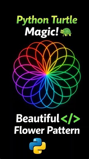 Flower Pattern Using Python Turtle 🐢 | Beautiful Coding Art for Beginners #coding #python #learn