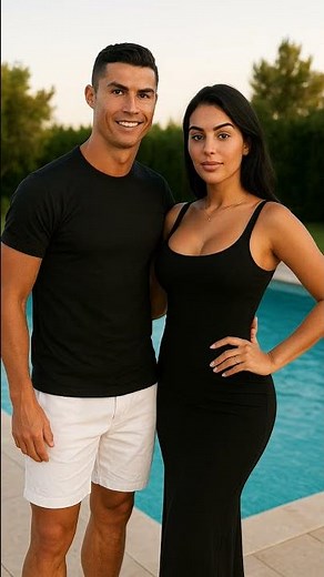 Cristiano Ronaldo and Georgina Rodríguez by the Poolside