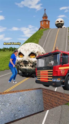 Massive Truck & Car | Beamng Crash - A Visual Feast #shorts #beamng #vfx #beamngdrive