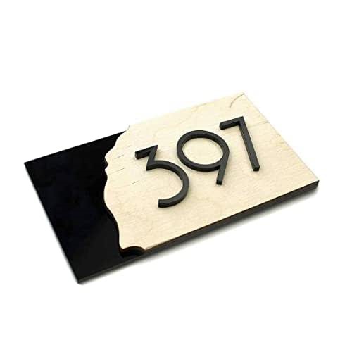 Bsign Apartment Door Numbers - Room Number Signs - Wood and Acrylic Hotel Door Numbers