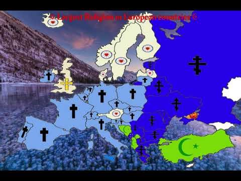 Largest Religion in different European countries