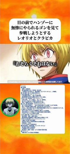 クラピカとレオリオは目の前でハンゾーにゴンが腕を折られて感情が爆発する 【ハンターハンター】