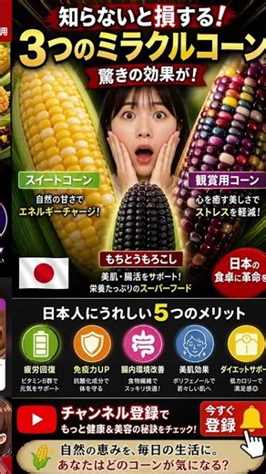 知らないと損！毎日食べるだけで変わる🌽 驚きの健康パワー