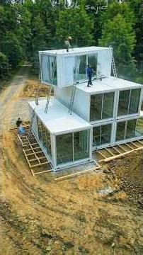 Building a Modern Container House from Scratch (Full Process)#america #bunker #shorts #viral
