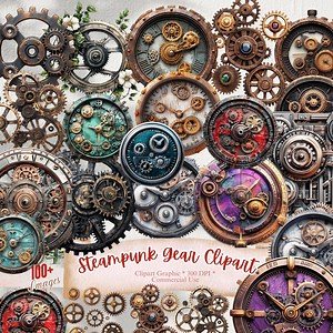 100 Steampunk Gear Clipart | Steampunk PNG Steampunk Gauge PNG Accessory Gear Graphics Gauges Commercial Use Digital Download Sublimation - Etsy