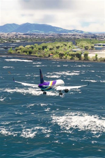 Crash Landing Thai Airbus A320 Neo Landing AT Airport #shortsvideo