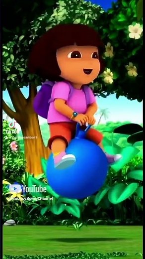 ⁠Dora Bouncing on Blue Space hopper For @sercanergul2362