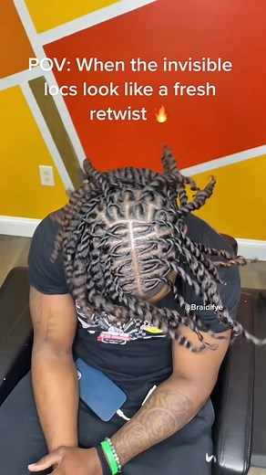 Fresh Retwist Look with Invisible Locs for Men