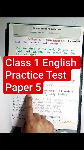 Class 1 English Full Syllabus Test | 20 Marks Practice Paper for Kids #grade1english
