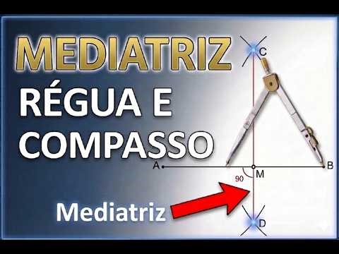 Como traçar a MEDIATRIZ de um segmento (Passo a Passo com Régua e Compasso)