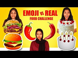 EMOJI FOOD VS REAL FOOD CHALLENGE 🤩 | EXTREME FUNNY FOOD CHALLENGE | PULLOTHI