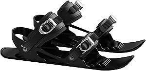 Mini Short Ski Skates for Snow, Snowfeet Mini-Skii-Skate Adjustable Mini Ski Skates Snowskates Snowblades Skiboards Winter Sport Skiing Equipment for Snow Pro Version Ice Skating Lover, Black