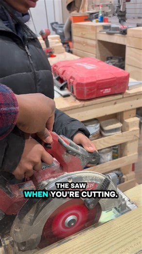 A DOPE WOOD COMPANY on Instagram: "How to safely use a circular saw.. 🥰❤️💪🏾##fyp #carpentry #womenowned #tools milwaukeetools"