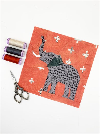 Elephant , 3 Sizes Quilt Block Pattern: Foundation Paper Piecing (PDF Download) - Etsy
