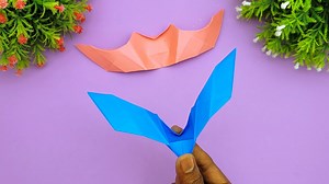 6.5K views · 32 reactions | How to make easy paper flapping bat - DIY school project ideas with flapping bat - DIY paper toys #PaperCrafts #OrigamiBat #FlappingBat | Entertaining Arts | Facebook