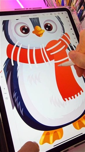 Vector cute penguin❄️ #vectorart #drawingprocess #characterdesign