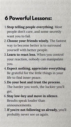 6 Life Lessons You Must Learn Early 🚀