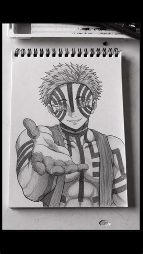 Akaza art ❄️...#akaza #demonslayer #drawing #art #shorts #artshort #viral #fypシ #anime