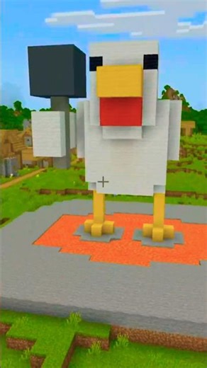 I Poured Lava on My Minecraft Statue #minecraft #lavachicken #minecraftbuild