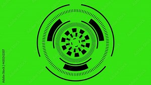 Hud Interface Element Of Technology Dashboard Separated From Background On Chroma Key Green Screen