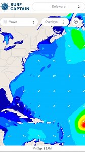 Next up for the Atlantic Basin, Tropical Storm Lee. Look at all those pretty colors in the long term forecast 😮. Posted Sep 5th, expected changes in the forecasted track. Check SurfCaptain.com for the latest forecast. | Surf Captain