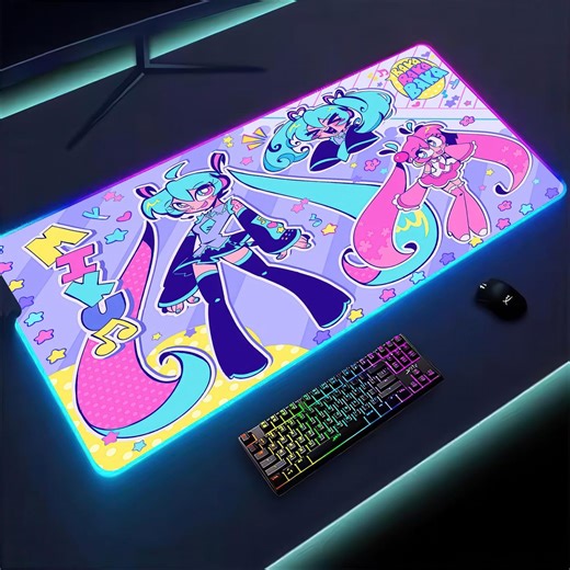 RGB Anime Mouse Pad, Kawaii Magical Girl Desk Mat, Hatsune Miku Gaming Desk Mat, Cute Vocaloid Desk Pad, Gift for Otaku - Etsy