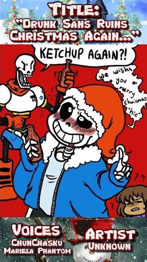 Drunk Sans Ruins Christmas Again 🍅🎅 (Undertale Comic Dub)