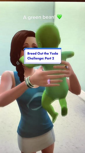 Part 2 🛸 Gen 1 is born 💚 #sims4 #thesims #simstok #ts4 #breedouttheweird #simschallenge #letsplay #gaming #yoda #babyyoda #starwars #genetics