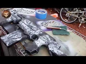 How to paint your airsoft gun DIY camo stencil paint job