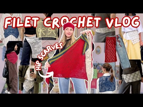 MY HIP (scarf) DONT LIE 🦋- filet crochet vlog *giveaway winner announcement*