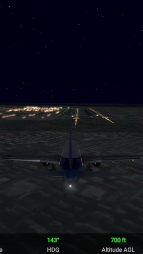 ANA Airlines night landing at Seoul Incheon International Airport