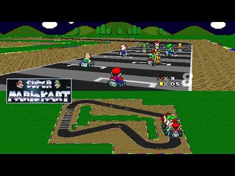 ⭐ Super Mario Kart - Night Version - Longplay / Full Game